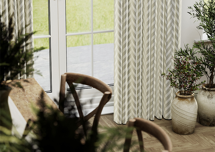 Chevron Stripe, Taupe - Made to Measure Curtains - Image 5
